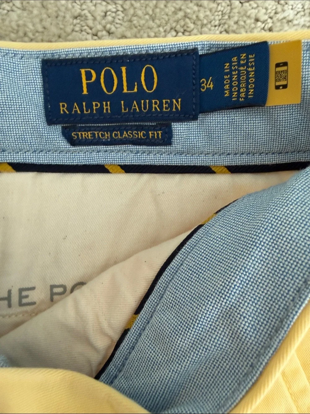 Polo by Ralph Lauren Light Yellow Men’s Flat Front Chino Shorts